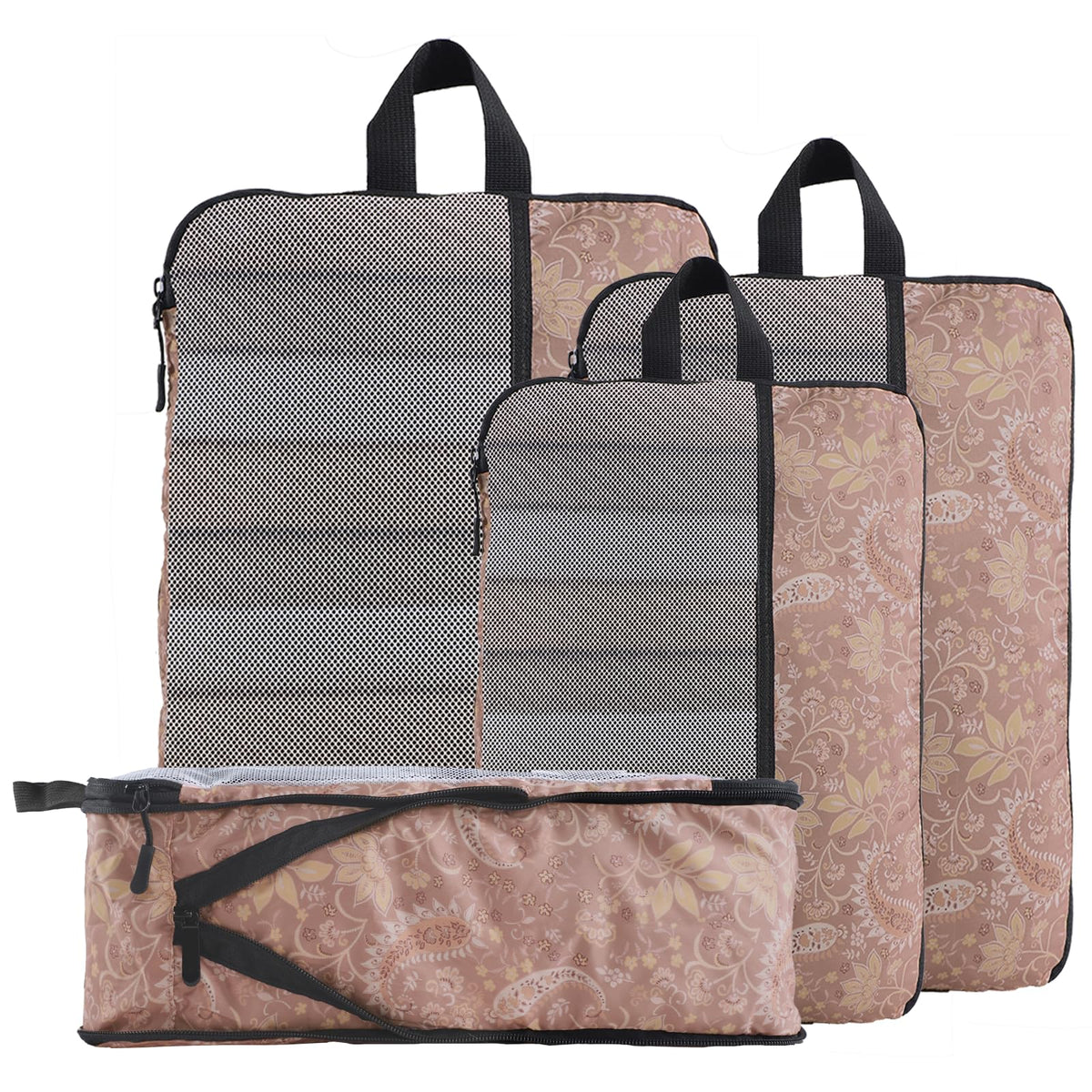 U+U 10 Set Compression Packing Cubes, Travel Organizers (Polka Dot)