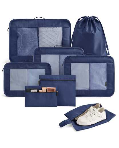 LIGHT FLIGHT 8 Set Packing Cubes for Travel, Cruise Ship Travel Essentials