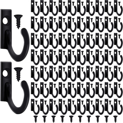 Zhehao 100 Pieces Key Hooks Jewelry Small Hook Key, Black, 100 Pieces
