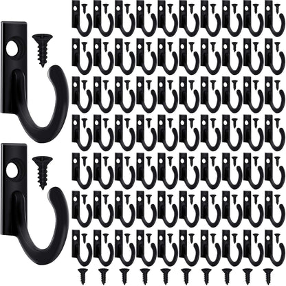 Zhehao 100 Pieces Key Hooks Jewelry Small Hook Key, Black, 100 Pieces