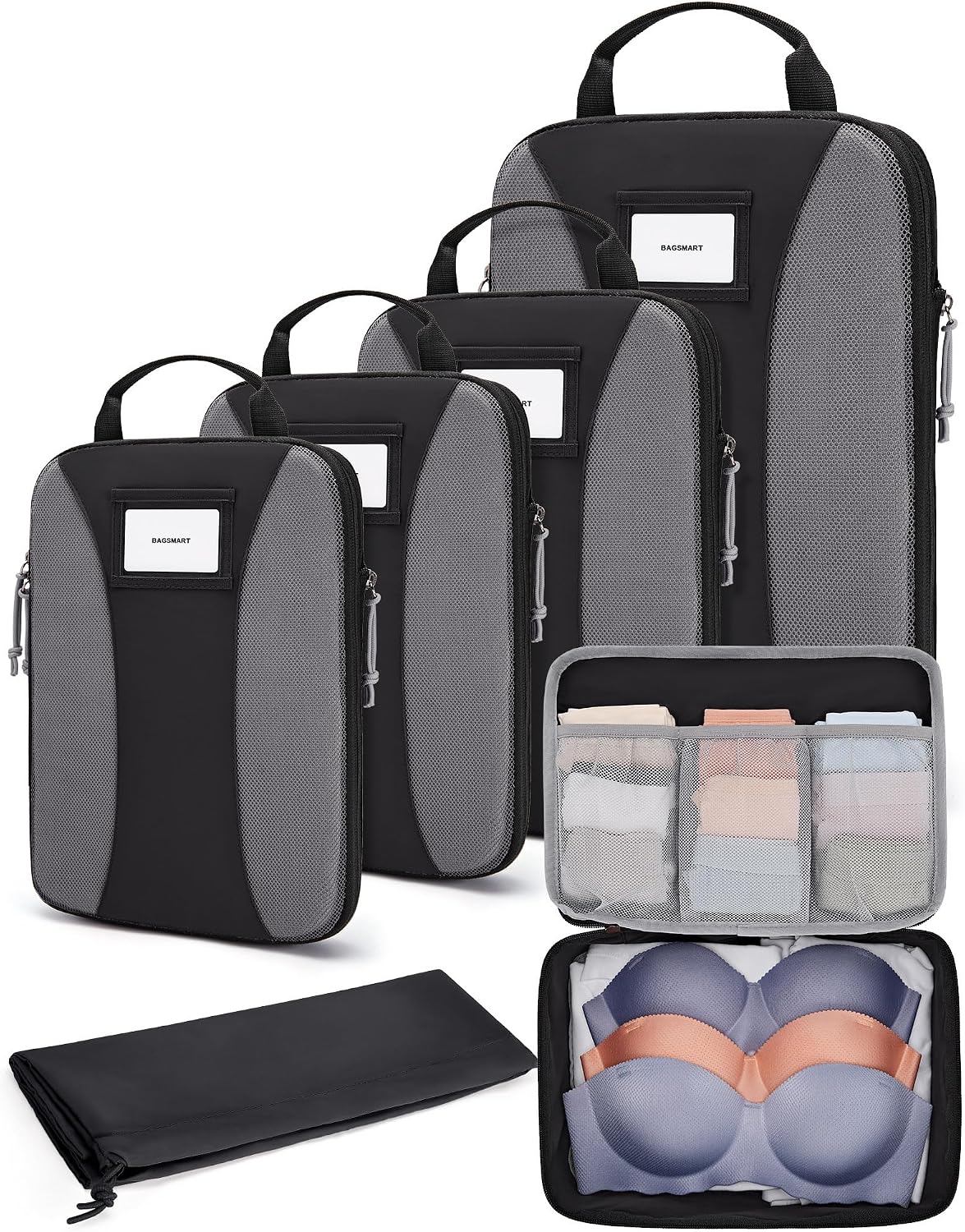 BAGSMART Compression Packing Cubes, Lightweight Travel Essentials