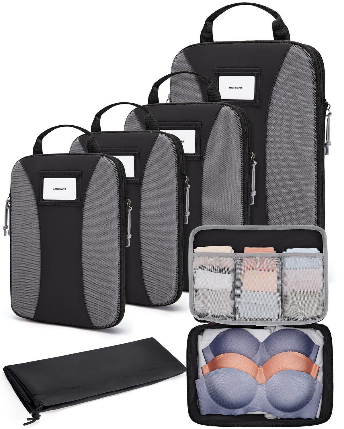 BAGSMART Compression Packing Cubes, Lightweight Travel Essentials