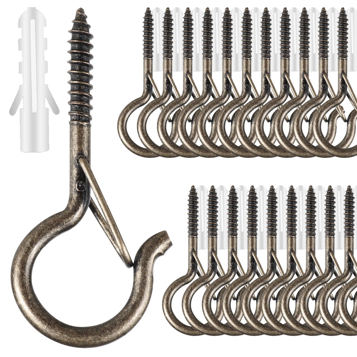 25 PCS Screw Hooks for Outdoor String Lights, Q Hangers String Light Hooks