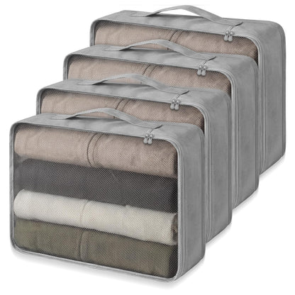 Silkfly 8 Pcs XL Packing Cube for Travel Luggage,Simple,Beige
