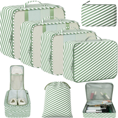 BAGAIL 8 Set Packing Cubes Luggage Packing Organizers for Travel Accessories-Blush Pink