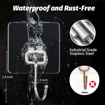 DKHDBD Adhesive Hooks 16 Pack 33lb Heavy Duty Waterproof