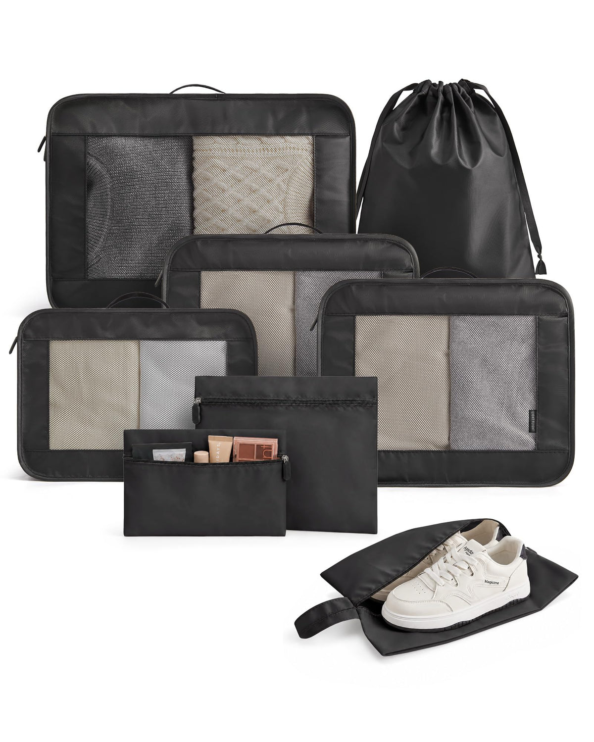LIGHT FLIGHT 8 Set Packing Cubes for Travel, Cruise Ship Travel Essentials