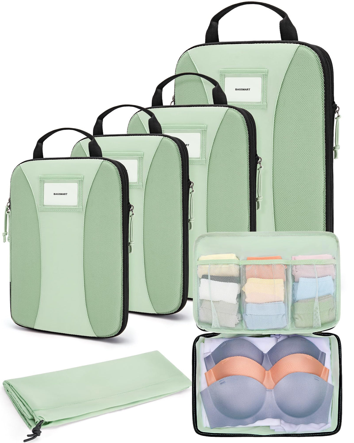 BAGSMART Compression Packing Cubes, Lightweight Travel Essentials