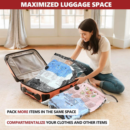 Vacuum Seal Bags for Clothing Travel with Electric Pump, 12 Combo