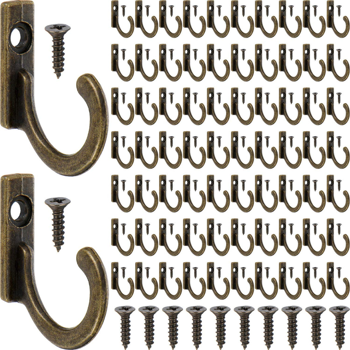 Zhehao 100 Pieces Key Hooks Jewelry Small Hook Key, Black, 100 Pieces