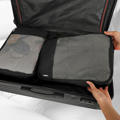 Packing Cubes for Travel,4 Set Packing Cubes for Suitcases,Lightweight Mesh Luggage Organizer Bag with Double Zipper,Black