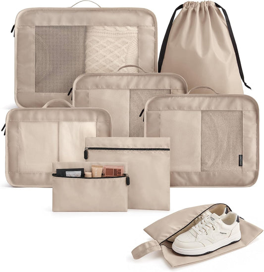 LIGHT FLIGHT 8 Set Packing Cubes for Travel, Cruise Ship Travel Essentials