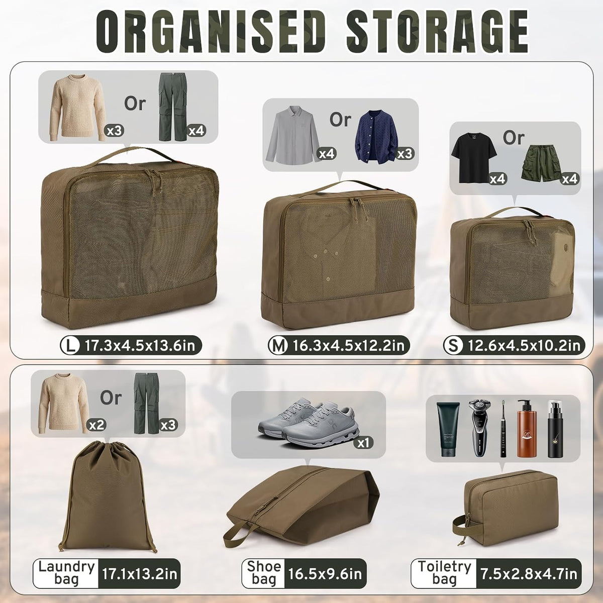 ZOMFELT 6 Pcs Packing Cubes for Travel Cubes & Sturdy Packing Organizers