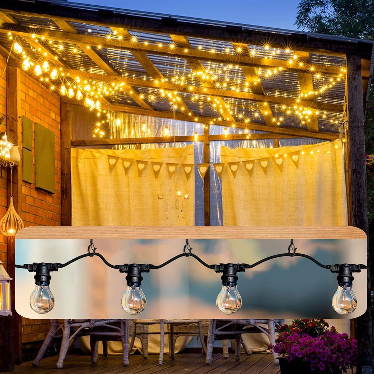 25 PCS Screw Hooks for Outdoor String Lights, Q Hangers String Light Hooks