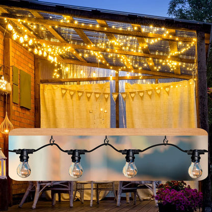 25 PCS Screw Hooks for Outdoor String Lights, Q Hangers String Light Hooks