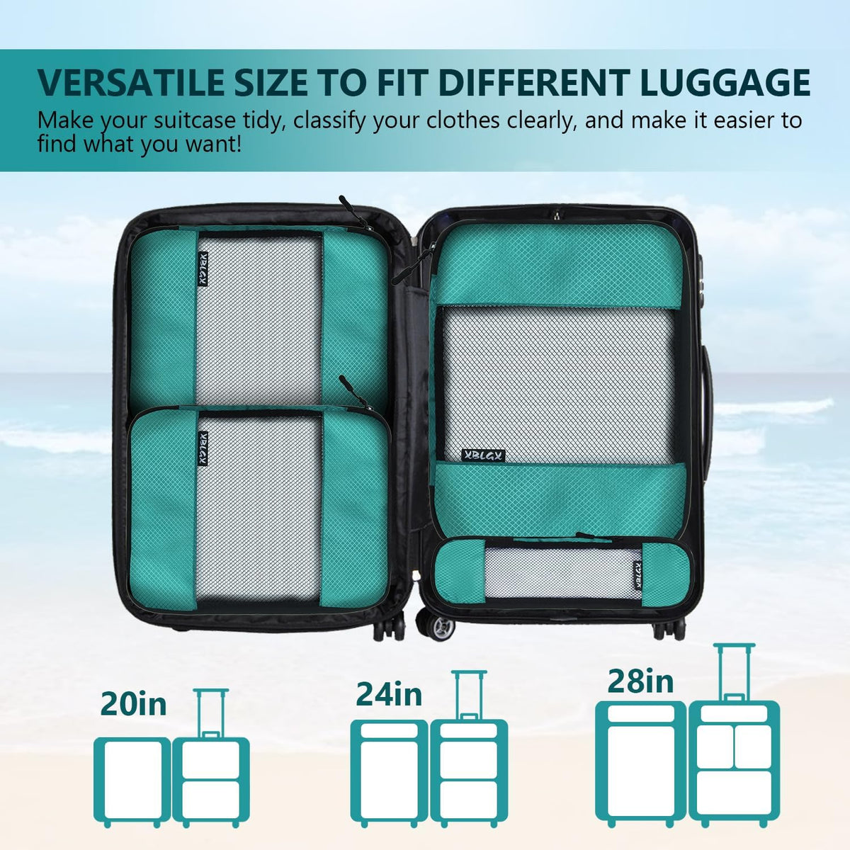 Compression Packing Cubes for Suitcases,Travel Essentials, Lightweight Luggage Organizer Bags, Travel Cubes for Carry on