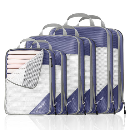NICOSHOW 6 Set Compression Packing Cubes for Travel - Compressible, Lightweight, and Space-Saving Packing Cubes, Travel Essentials for Women, Grey