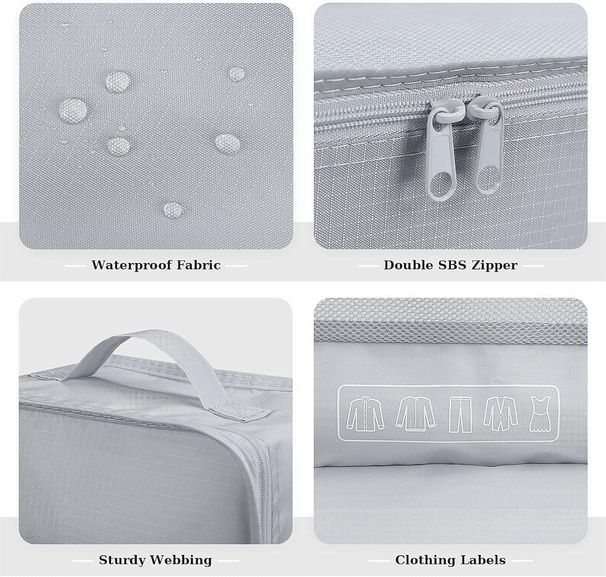 Mossio 6 Set Packing Cubes with Shoe Bag - Lightweight Travel Luggage Suitcase Organizers