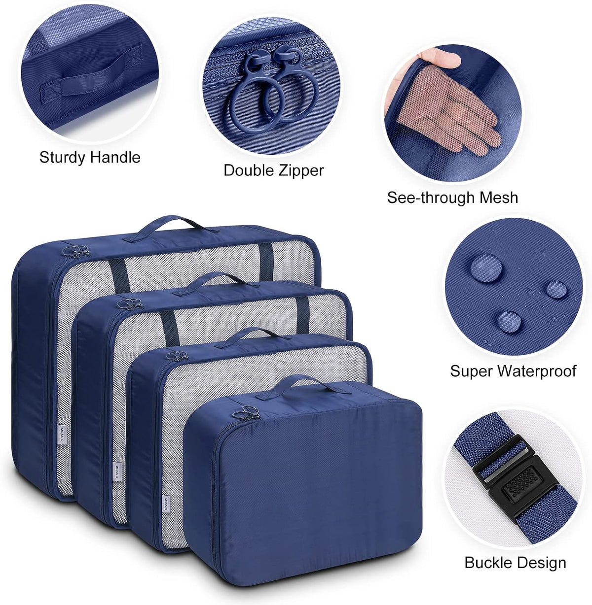 Mossio 9 Set Packing Cubes with Shoe Bag & Electronics Bag - Luggage Organizers Suitcase Travel Accessories