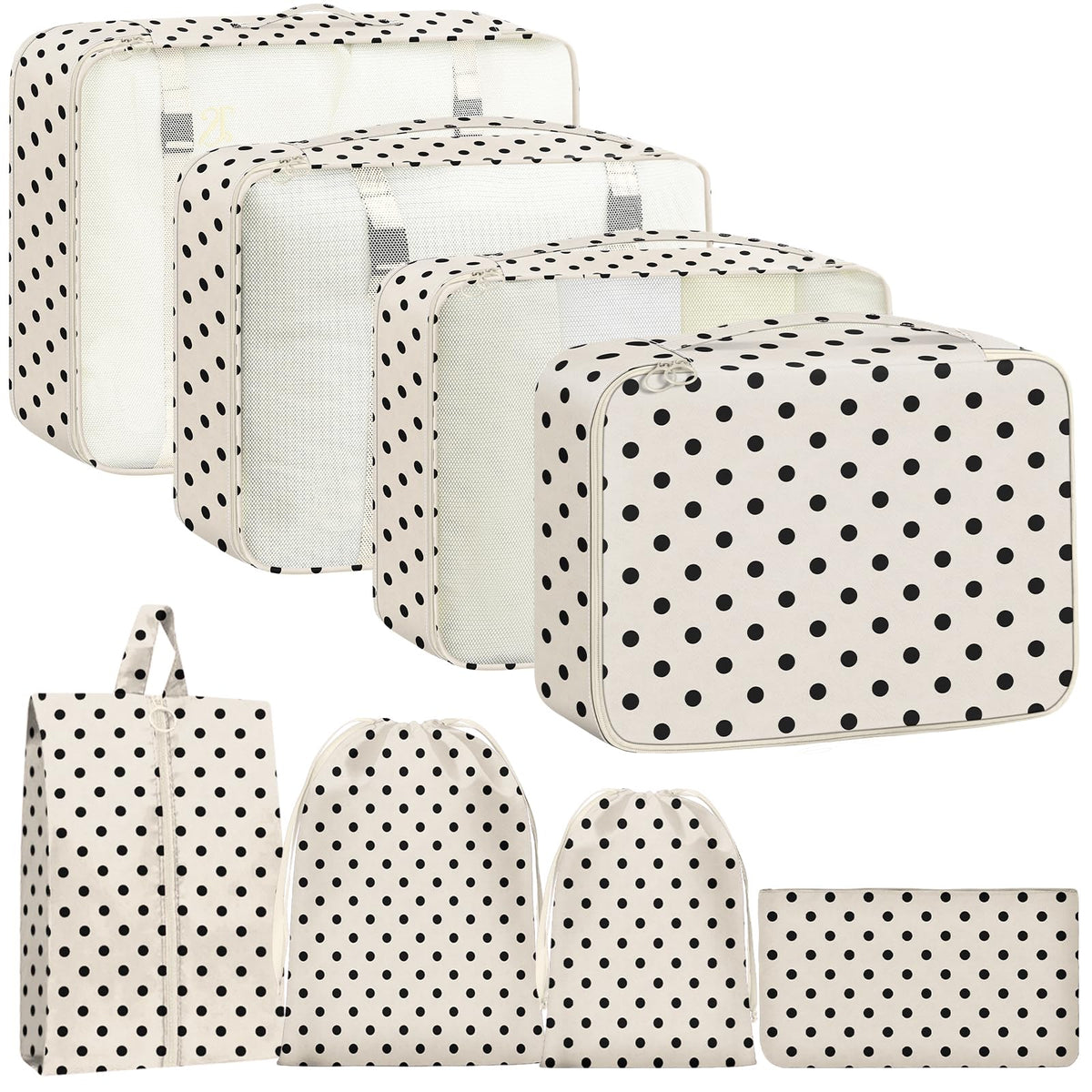 Packing Cubes for Travel - 8 Set Luggage Organizer Bags for Family, Mesh Breathable Packing Cubes for Suitcases Durable Travel Essentials Bags Set