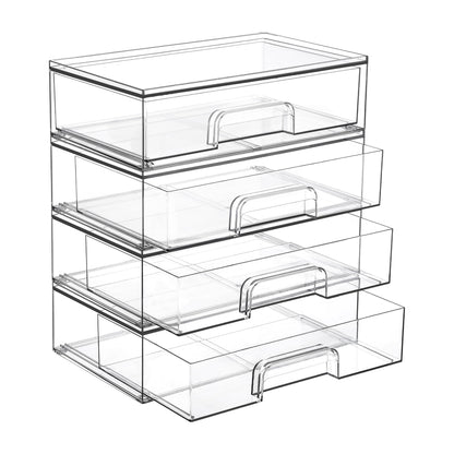 Vtopmart Black Small Stackable Storage Drawers for Cologne Organizer