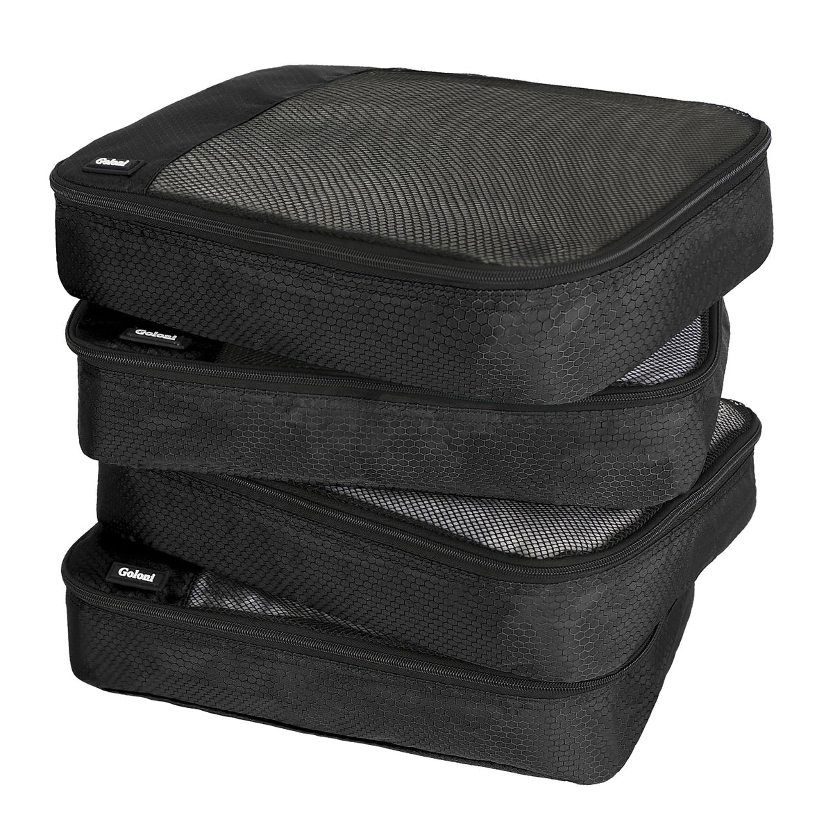 Packing Cubes for Travel,4 Set Packing Cubes for Suitcases,Lightweight Mesh Luggage Organizer Bag with Double Zipper,Black