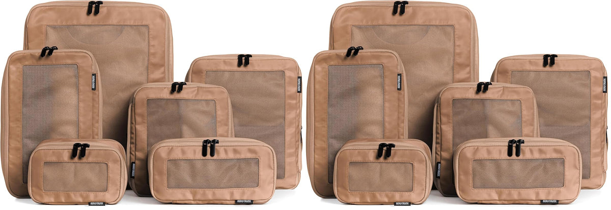 Aerotrunk Compression Packing Cubes for Travel, 6-Pack, Beige