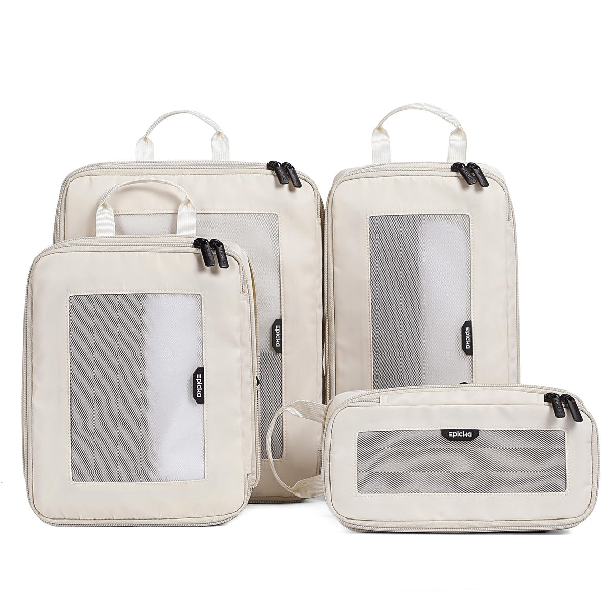 EPICKA TripCozy Compression Packing Cubes, 4 Set, Beige