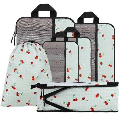 U+U 10 Set Compression Packing Cubes, Travel Organizers (Polka Dot)