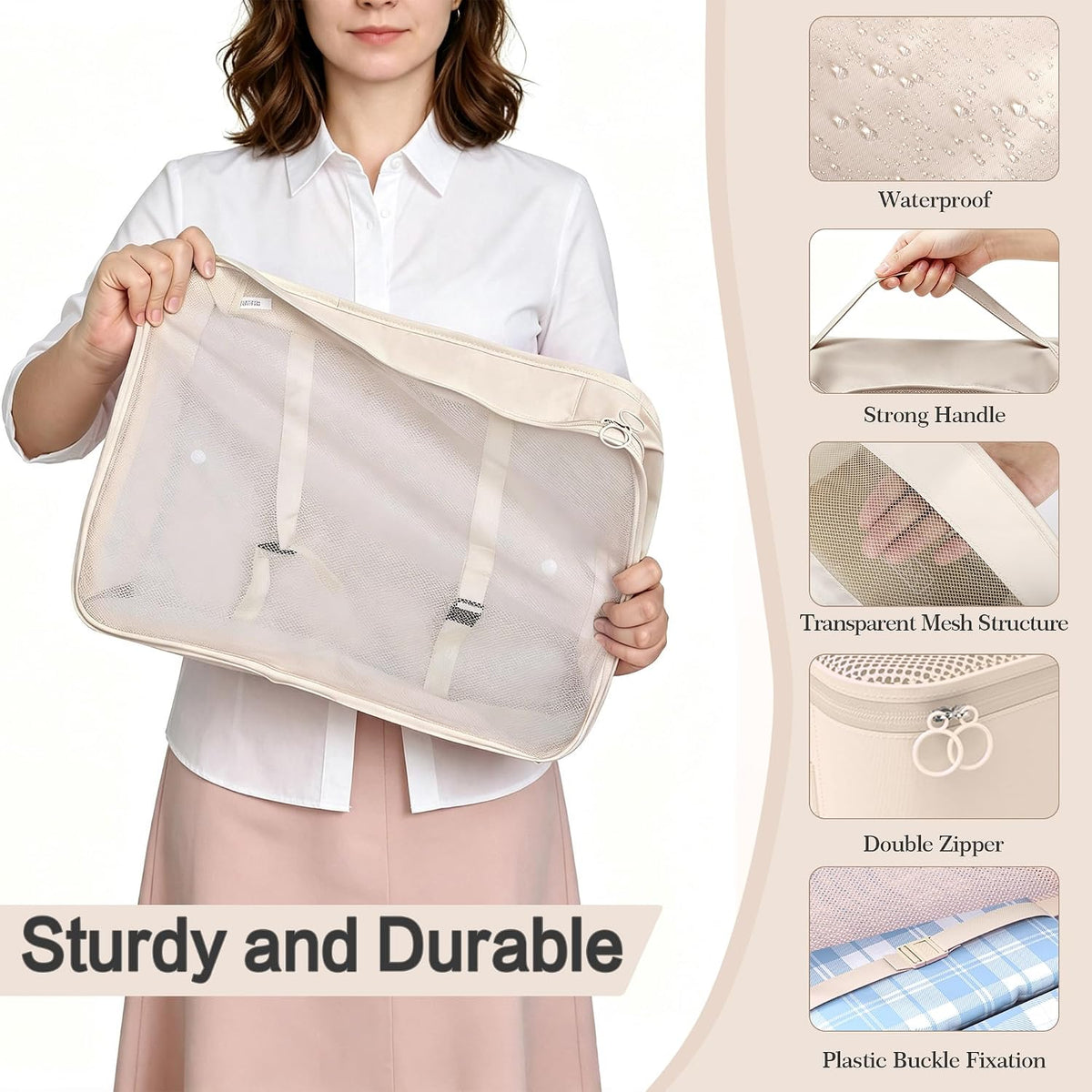 8 Set Packing Cubes for Travel, Anti-Tearing Luggage Organizer Bags