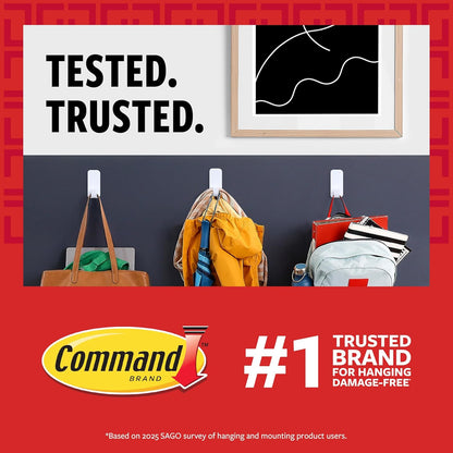 Command Small White Wire Hooks, 4 Hooks, 5 Strips