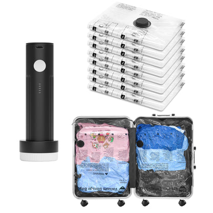 Vacuum Seal Bags for Clothing Travel with Electric Pump, 12 Combo