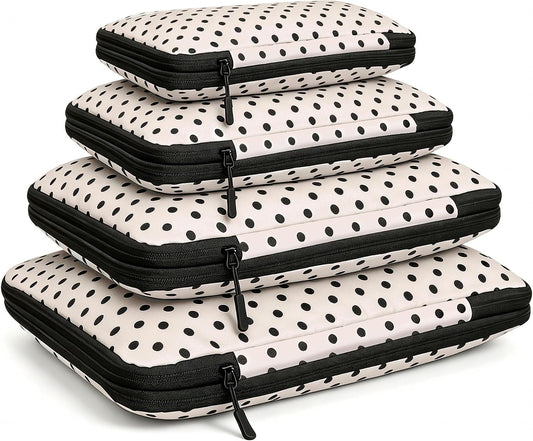 4 Set Compression Packing Cubes for Travel Essentials,Compressible Expandable Packing Cubes for Suitcase, Luggage Organizer Bags for Travel