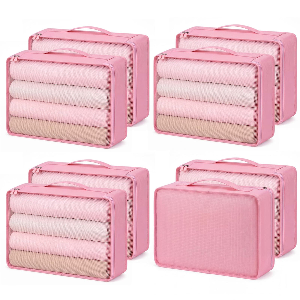 Silkfly 8 Pcs XL Packing Cube for Travel Luggage,Simple,Beige