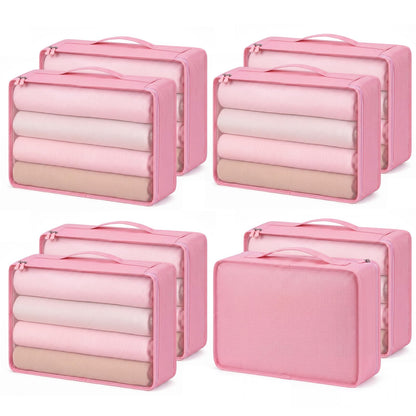 Silkfly 8 Pcs XL Packing Cube for Travel Luggage,Simple,Beige
