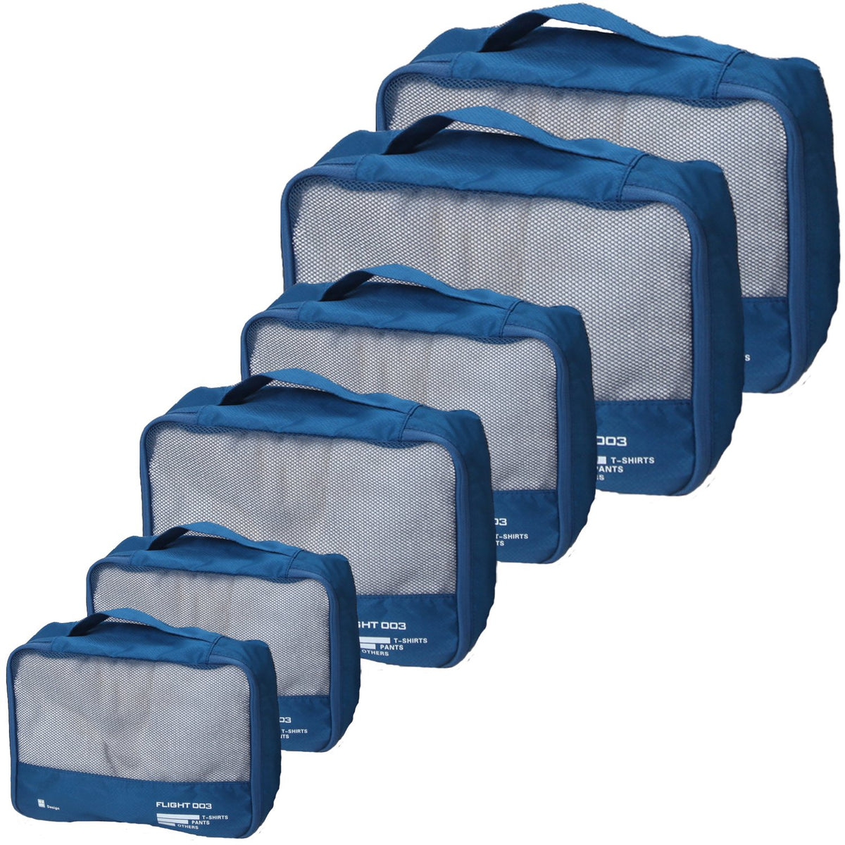 Packing Cubes Set Travel Luggage Organizers Suitcase Lightweight Accessories Navy Blue