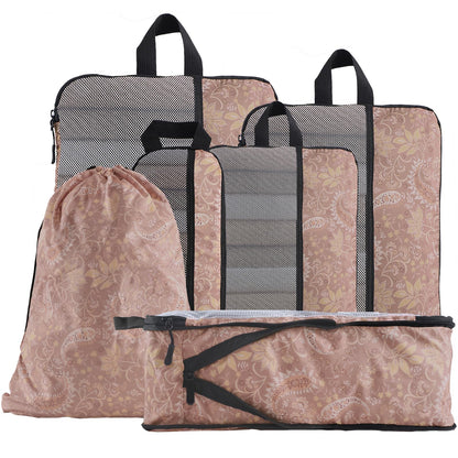 U+U 10 Set Compression Packing Cubes, Travel Organizers (Polka Dot)