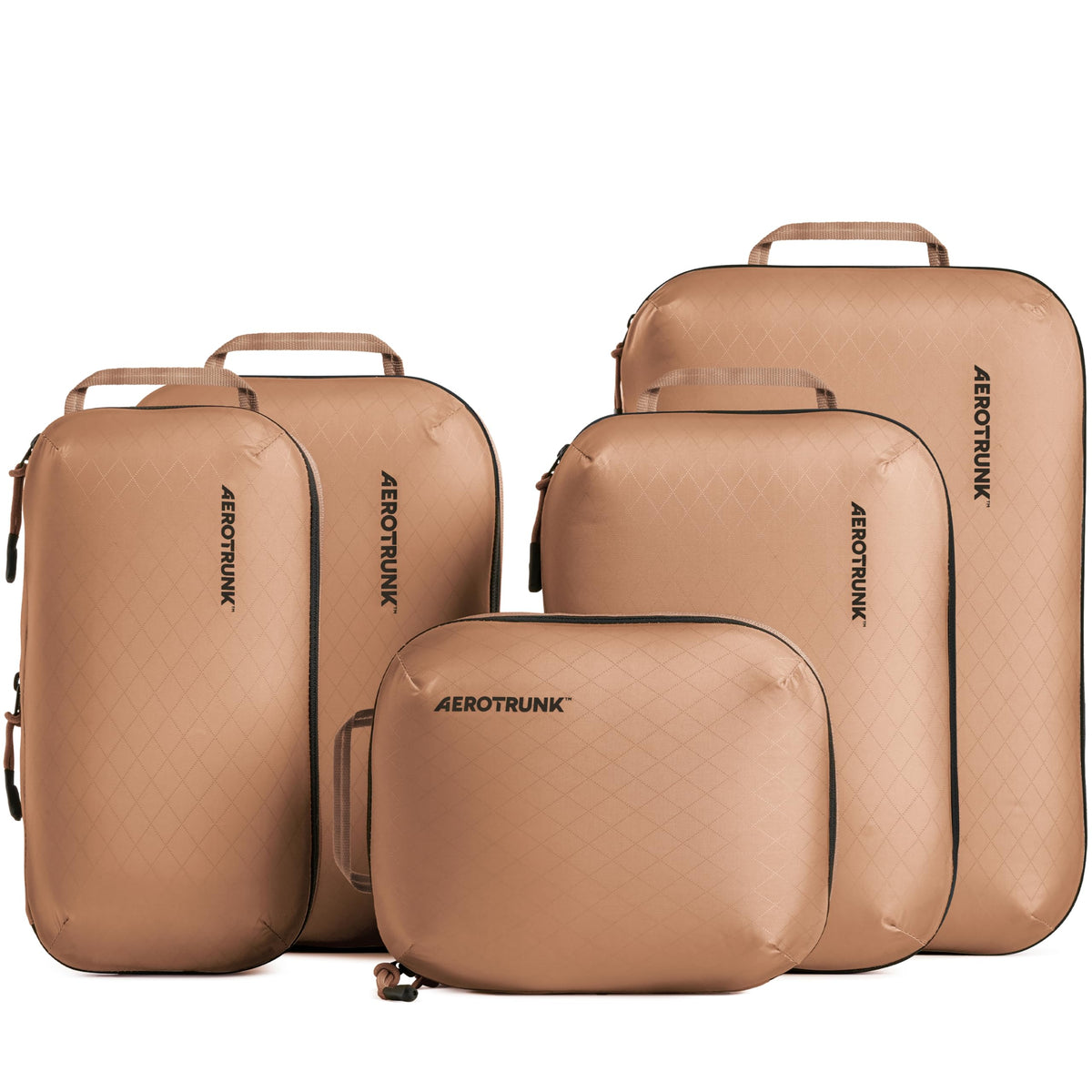 Aerotrunk Ultralight Compression Packing Cubes for Travel, 6-Pack, Beige