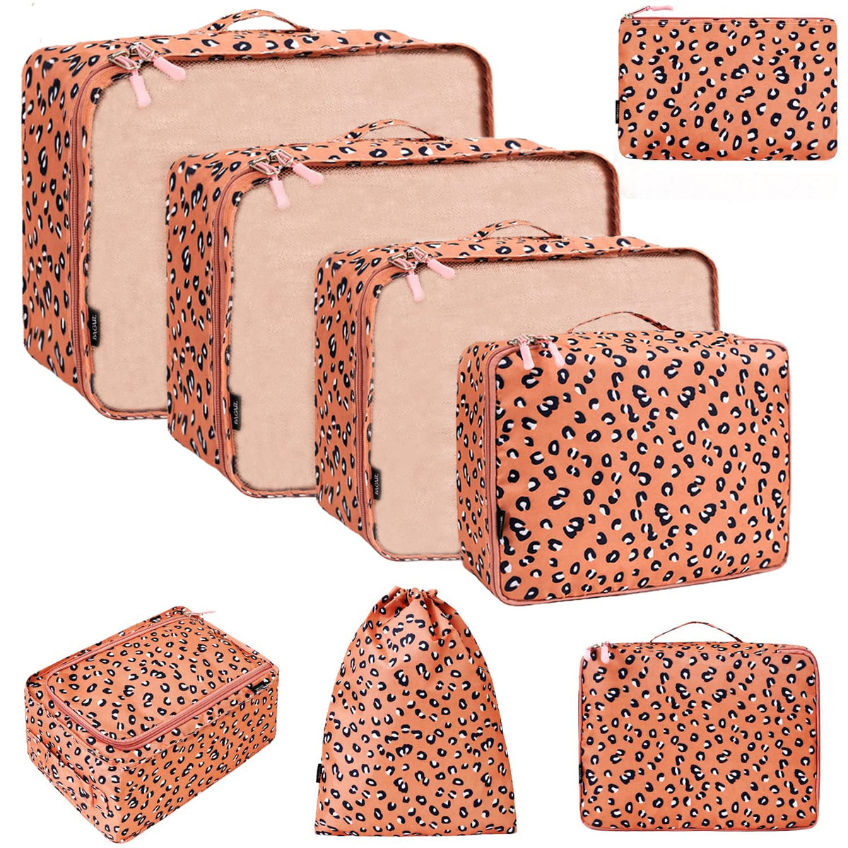 BAGAIL 8 Set Packing Cubes Luggage Packing Organizers for Travel Accessories-Jet Black