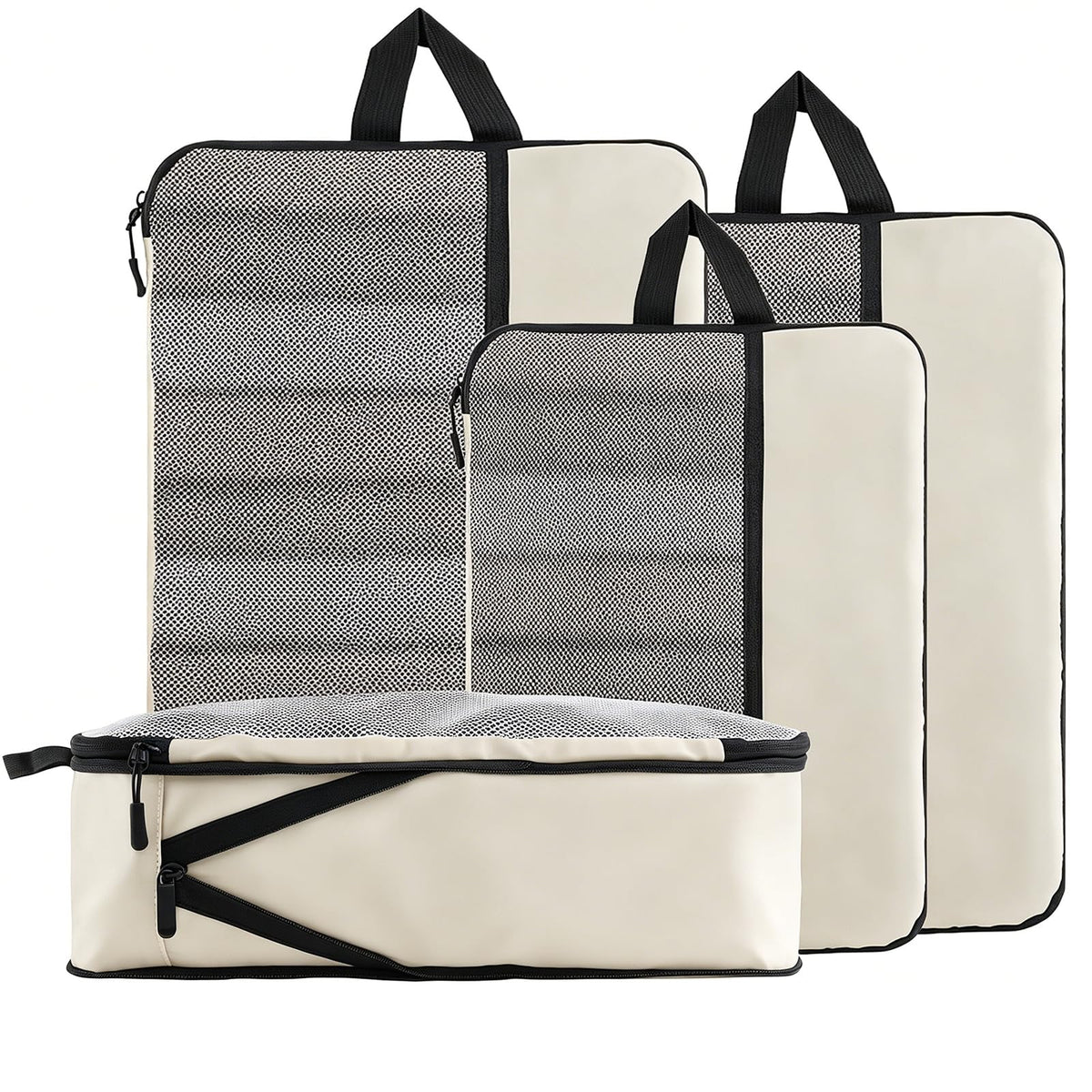 U+U 10 Set Compression Packing Cubes, Travel Organizers (Polka Dot)