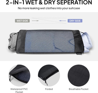 TOPEAST Compression Packing Cubes 4 Set Suitcase Organizer Bags for Travel