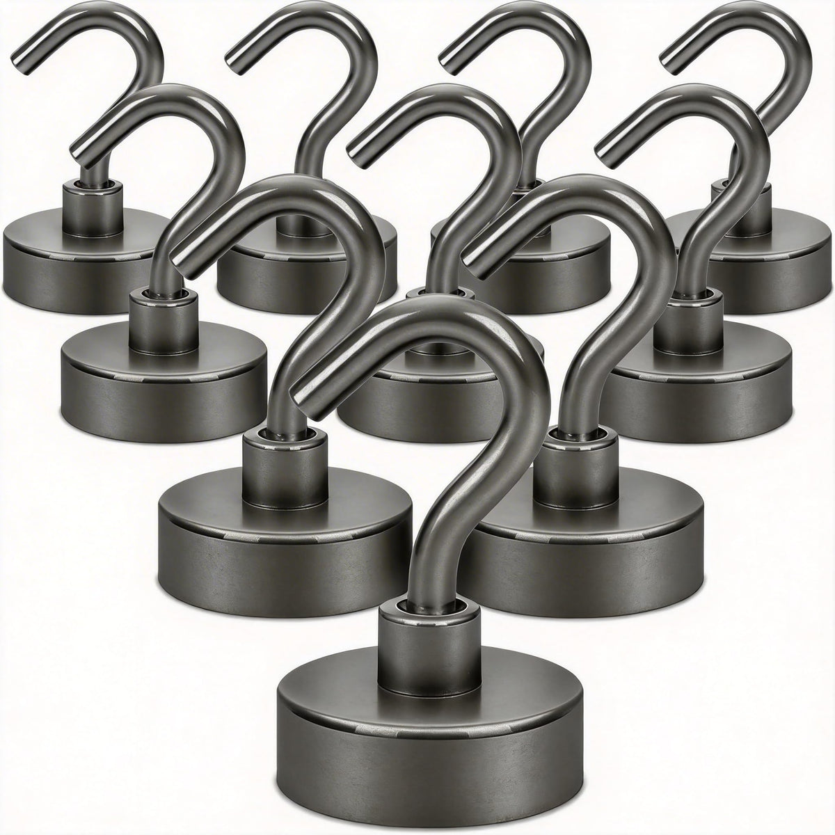 Neosmuk Magnetic Hooks, 30lb Heavy Duty, Silver, 10 Pack