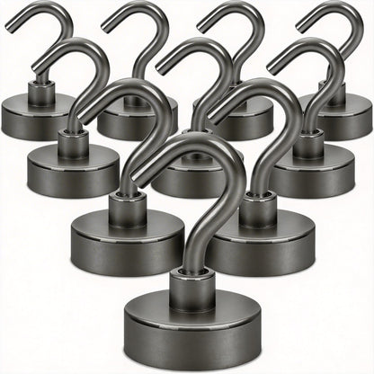Neosmuk Magnetic Hooks, 30lb Heavy Duty, Silver, 10 Pack