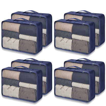 Silkfly 8 Pcs XL Packing Cube for Travel Luggage,Simple,Beige