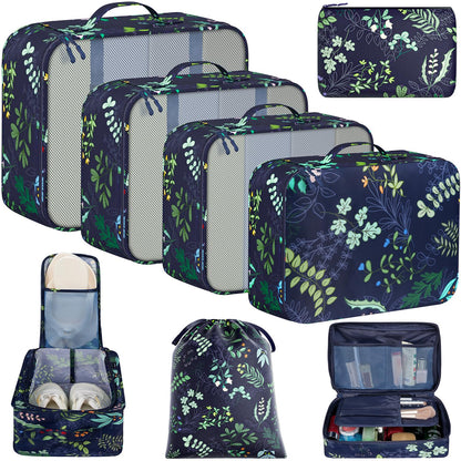 BAGAIL 8 Set Packing Cubes Luggage Packing Organizers for Travel Accessories-Blush Pink