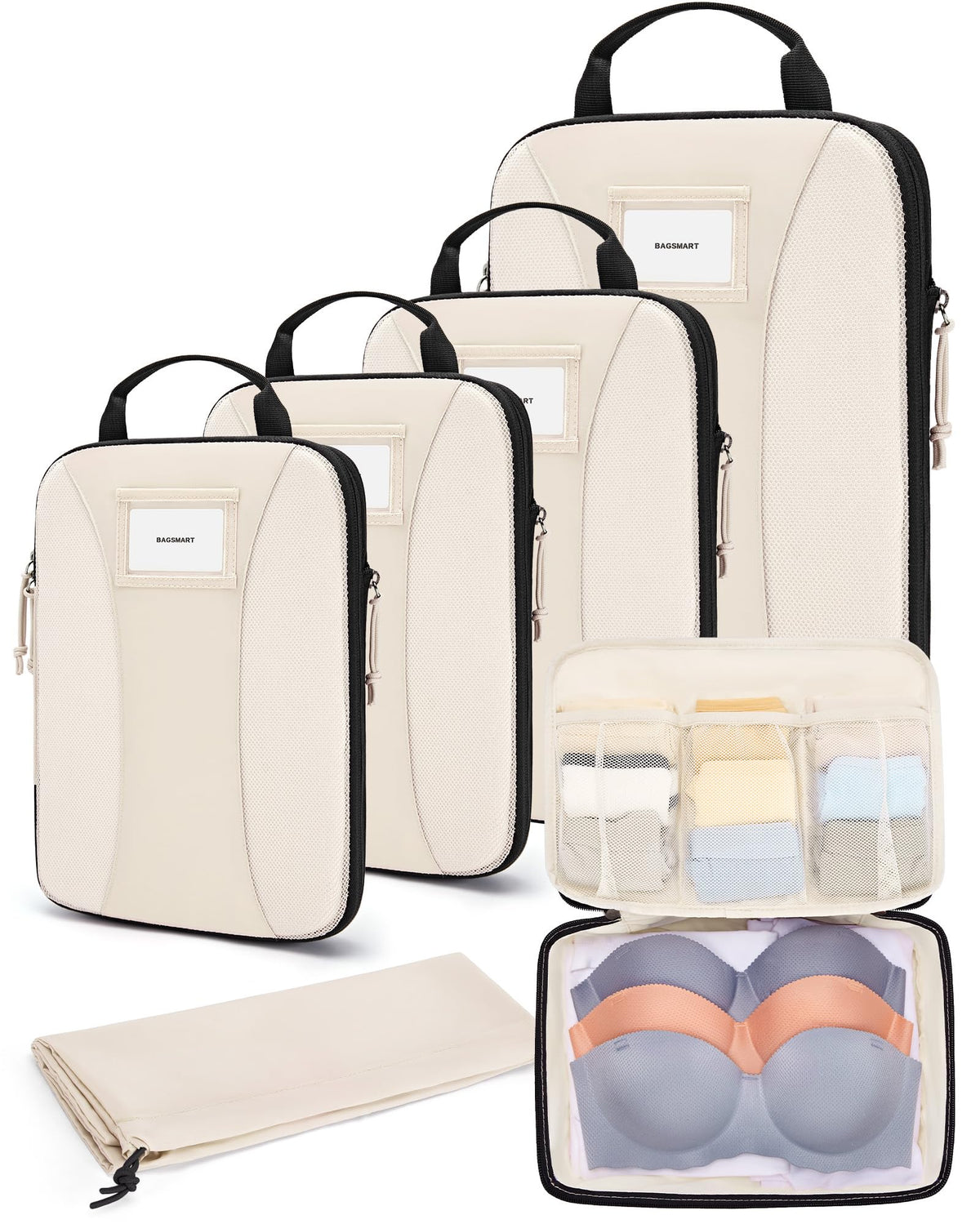 BAGSMART Compression Packing Cubes, Lightweight Travel Essentials