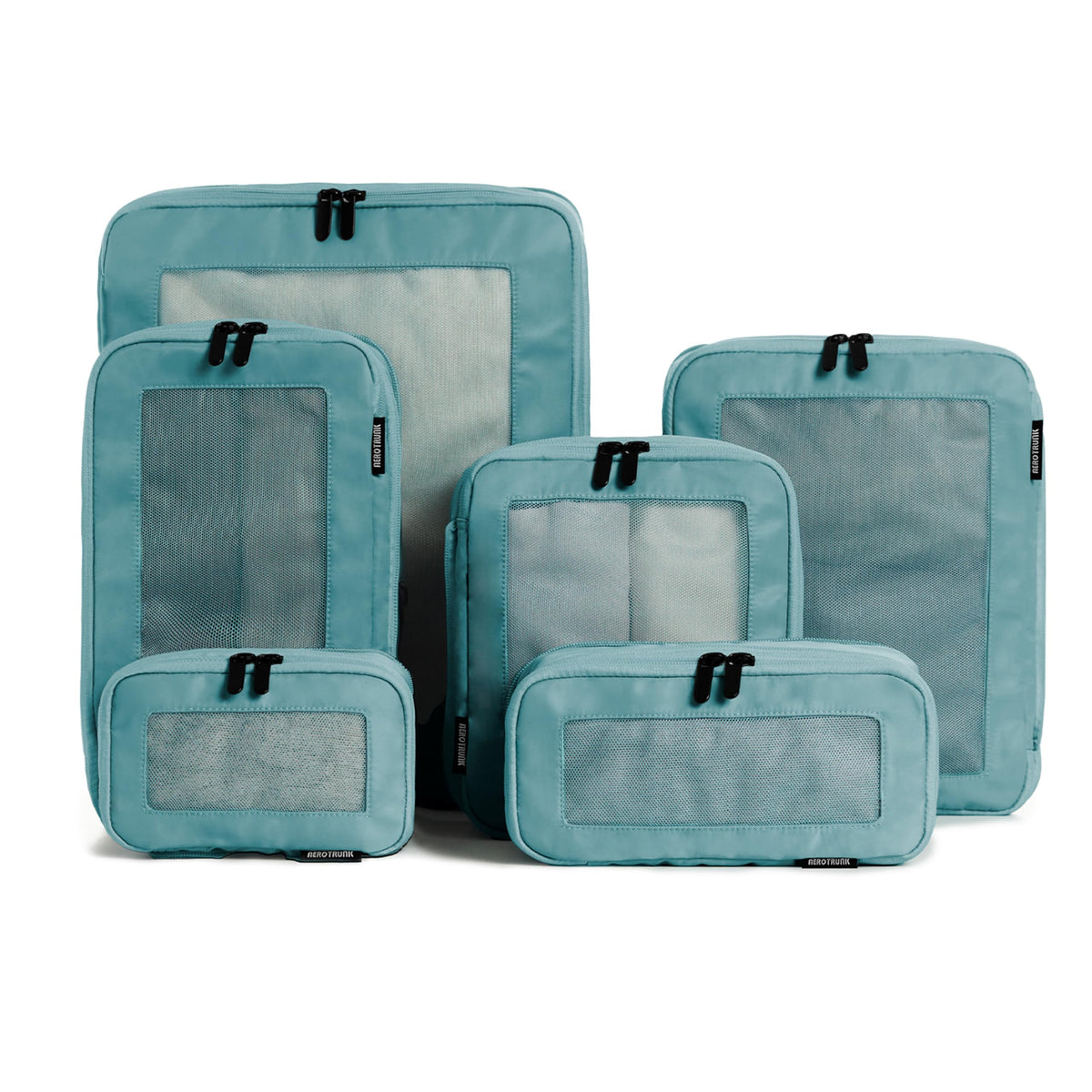 Aerotrunk Compression Packing Cubes for Travel, 6-Pack, Light Grey