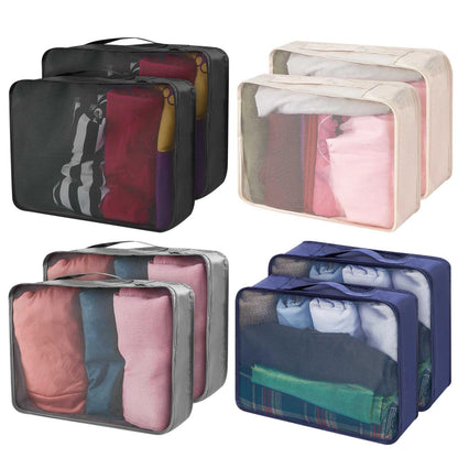 Silkfly 8 Pcs XL Packing Cube for Travel Luggage,Simple,Beige