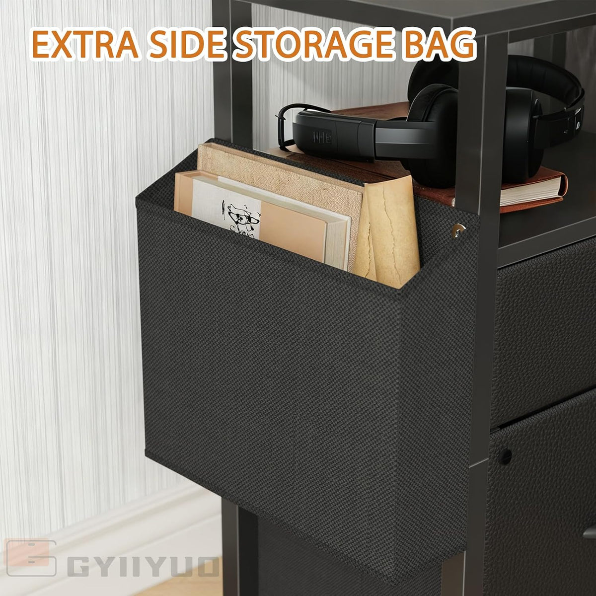 GYIIYUO 2 Drawer File Cabinet 24''W, Mobile Filing Cabinet, Printer Stand