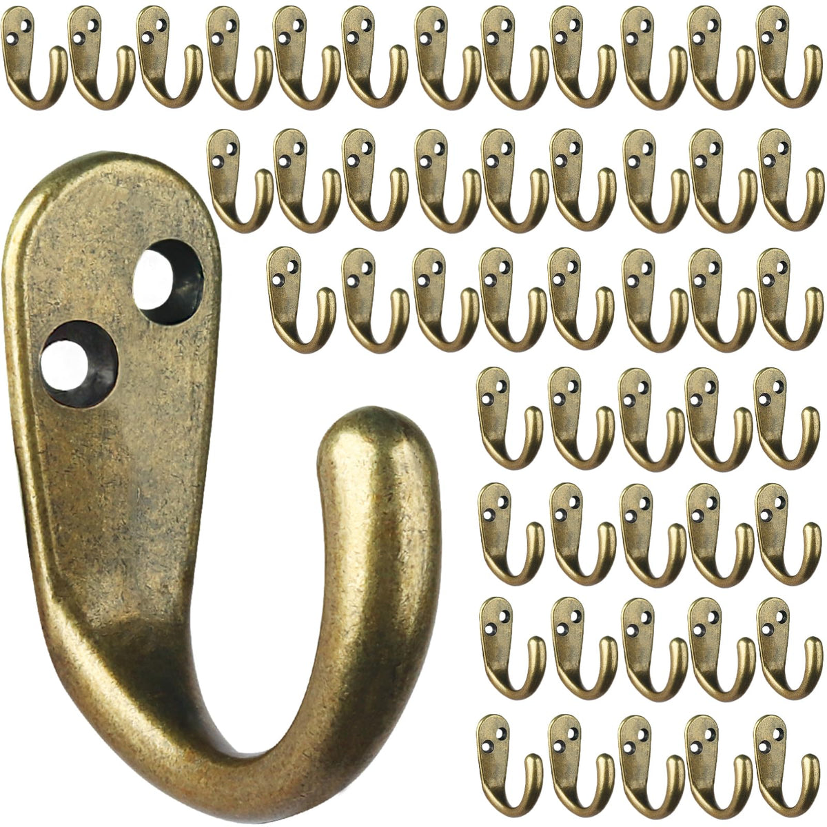 IBosins 15PCS Coat Hooks Wall Mounted Silvery Single Prong Robe Hook
